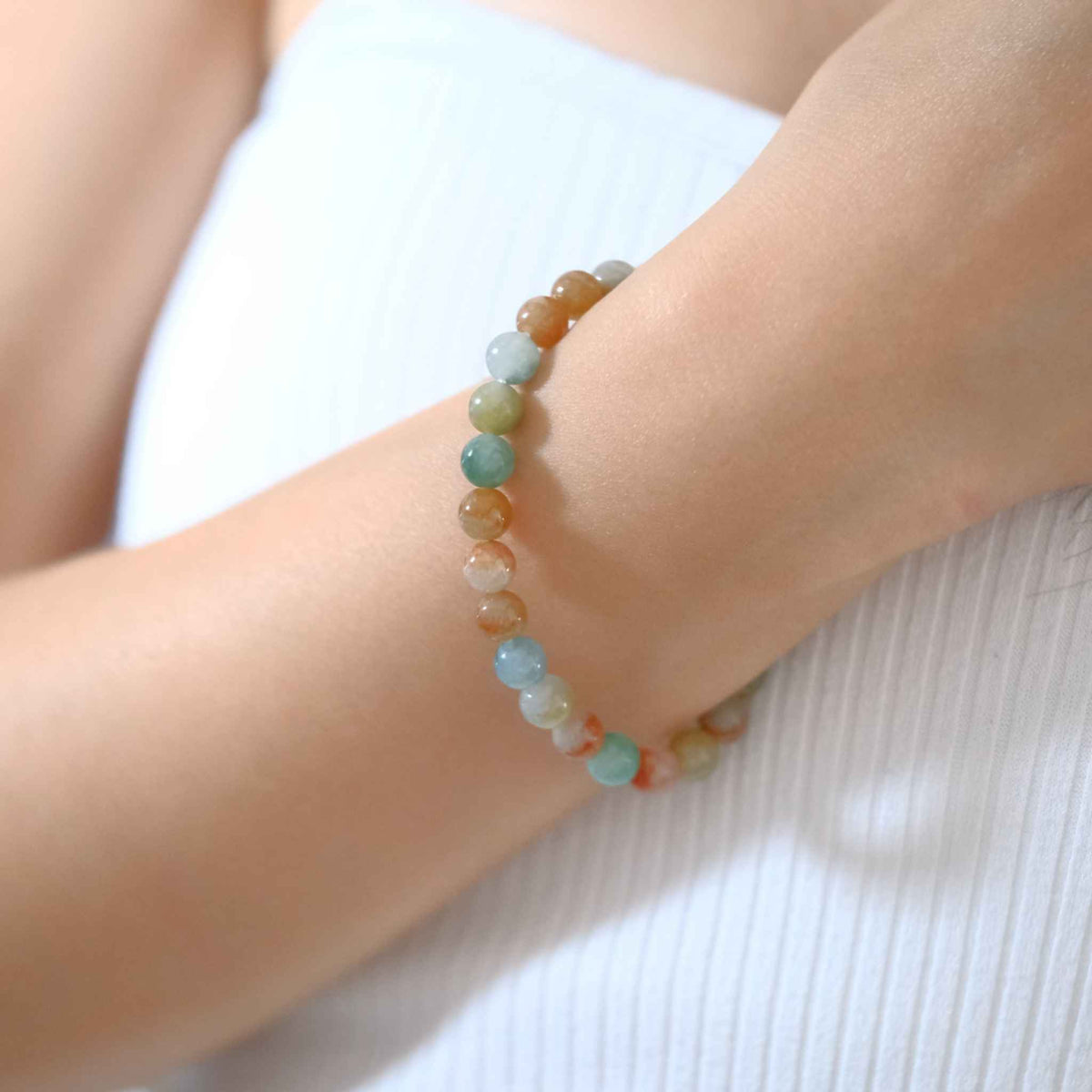 Persimmon Garden Multicolour Beaded Jade Bracelet