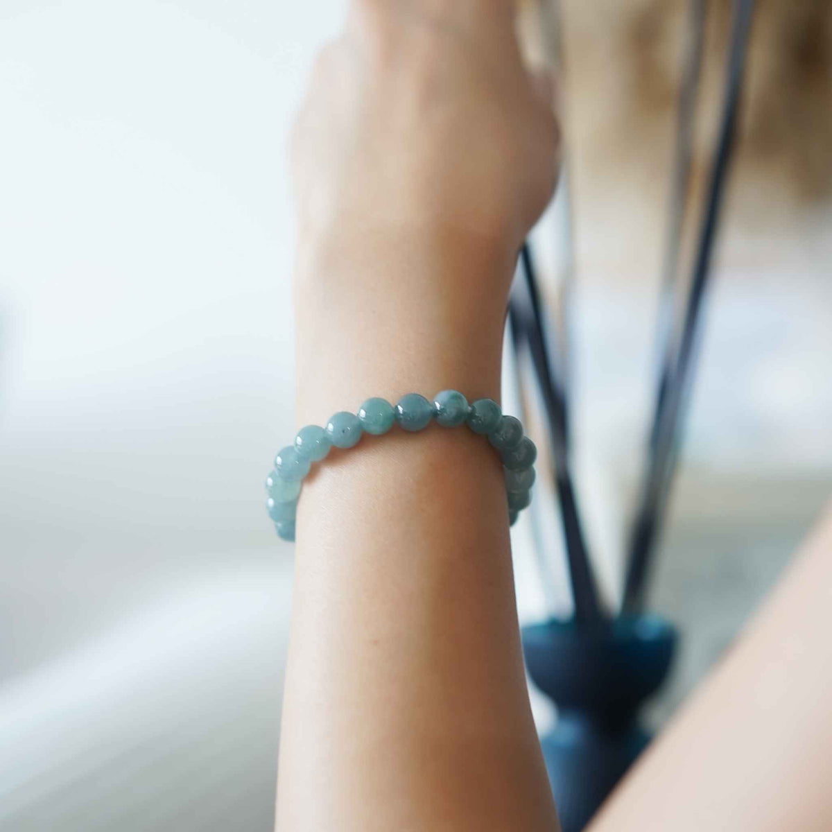 Sea Breeze Blue Beaded Jade Bracelet