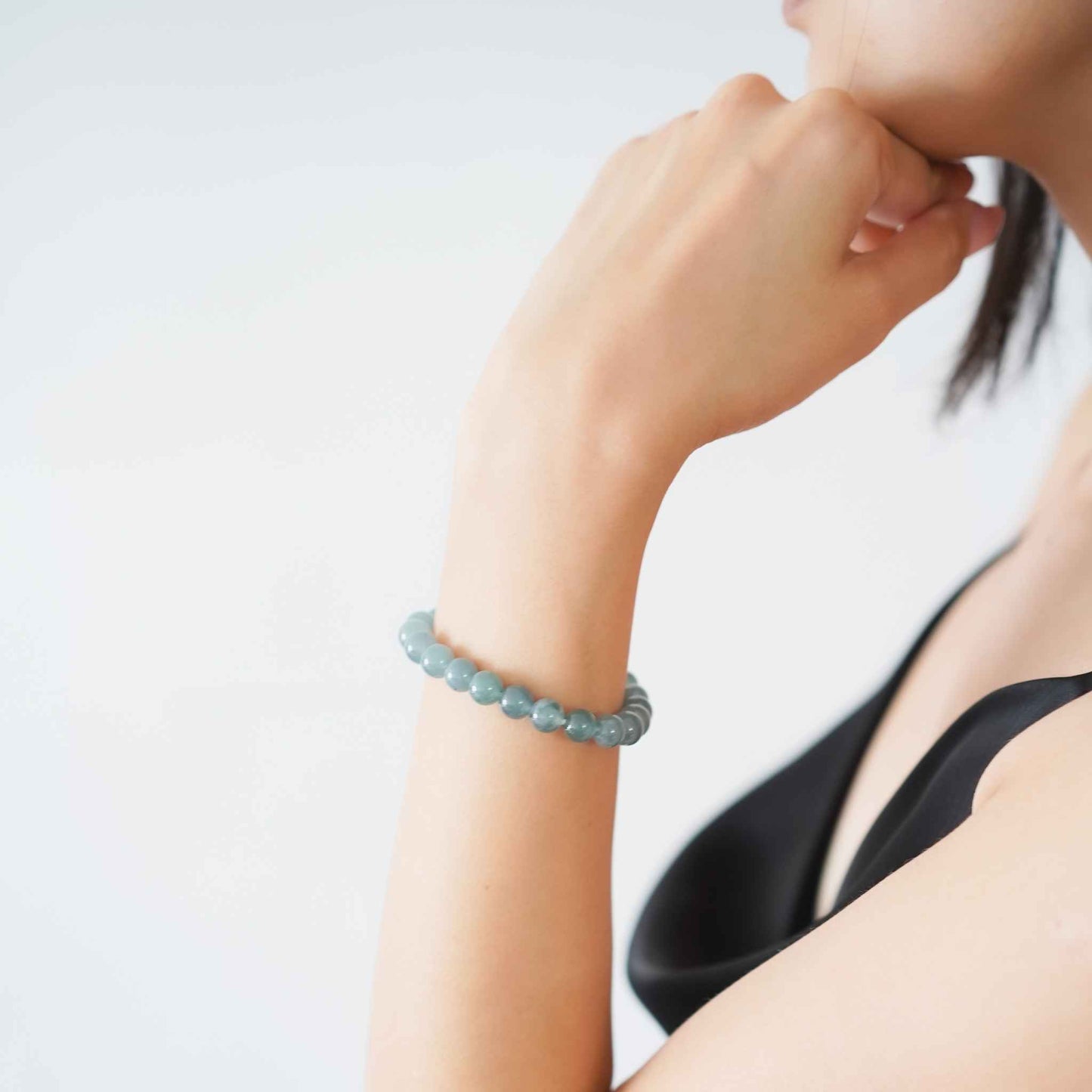 Sea Breeze Blue Beaded Jade Bracelet