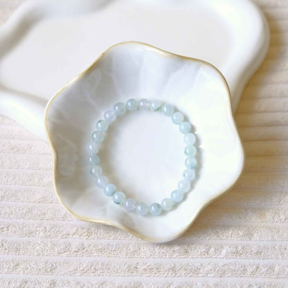 Sea Mist Blue Beaded Jade Bracelet