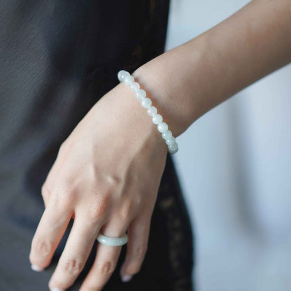 Sea Mist Blue Beaded Jade Bracelet