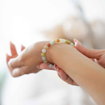 Secret Garden Multicolour Beaded Jade Bracelet