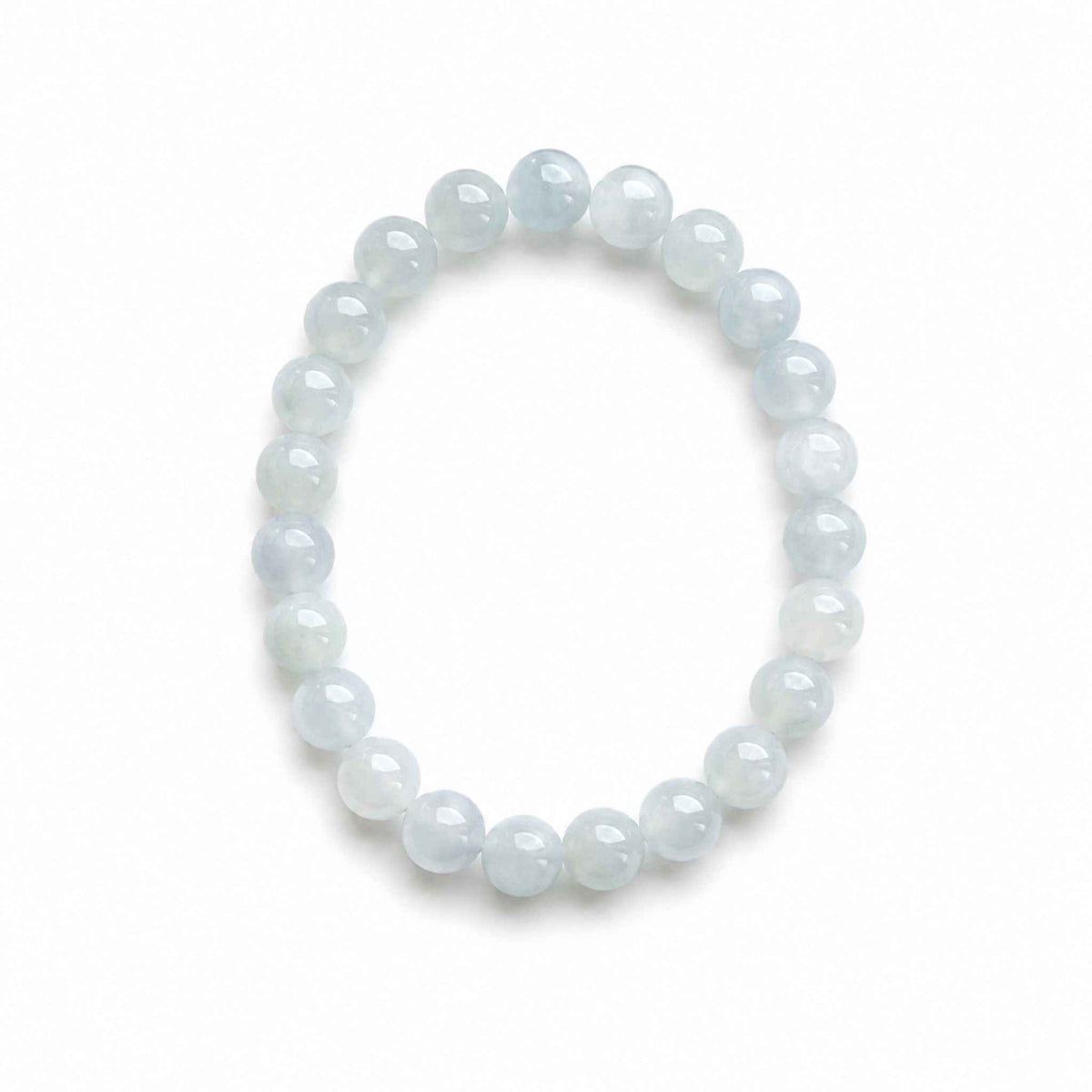 Snow Pearl Icy White Beaded Jade Bracelet