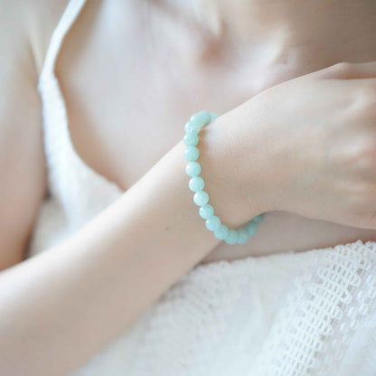 Spring Dew Green Beaded Jade Bracelet