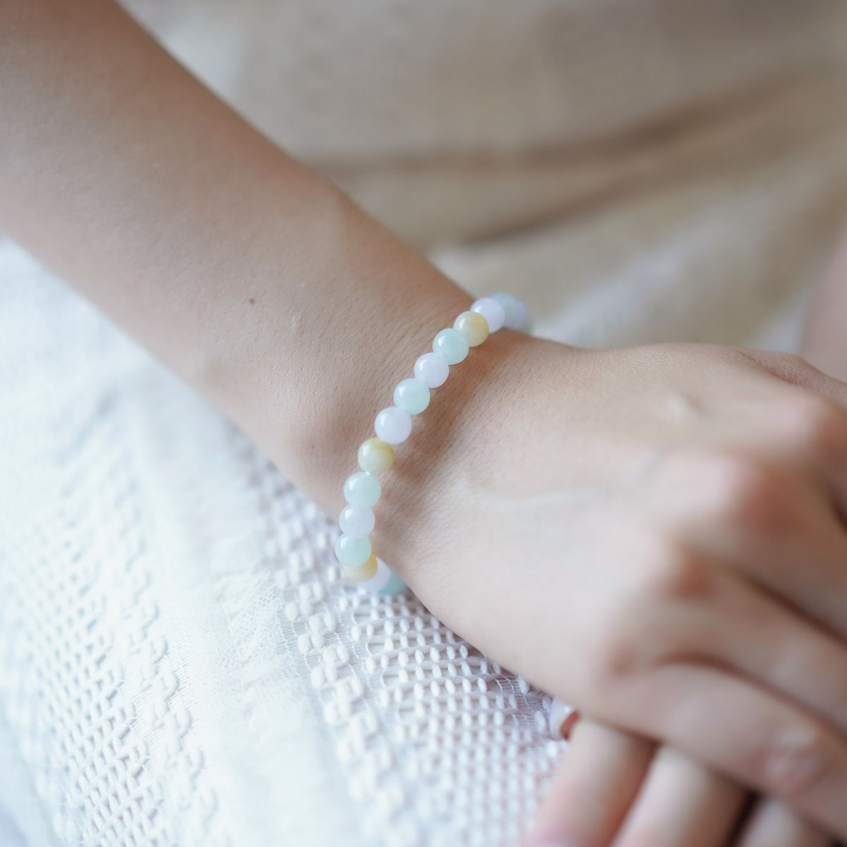 Spring Meadow Multicolour Beaded Jade Bracelet