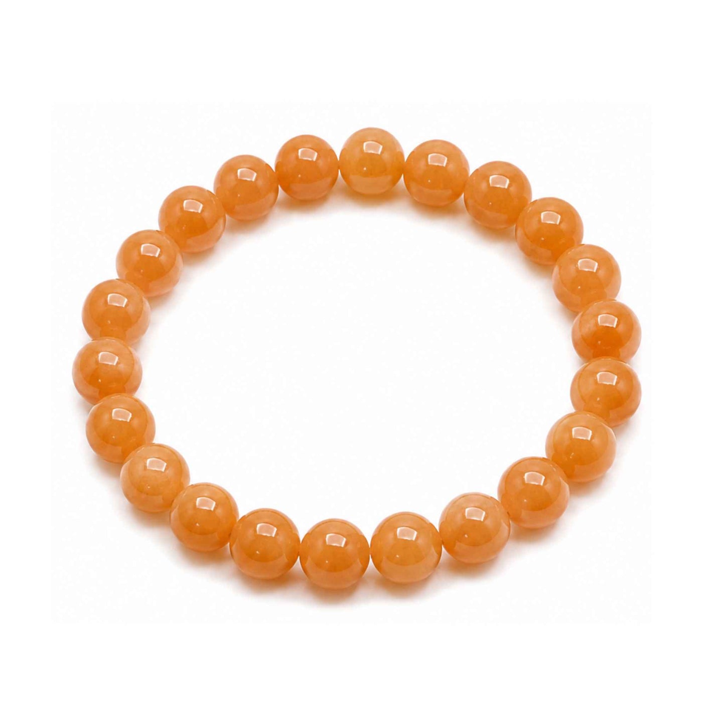 Tangerine Glow Amber Beaded Jade Bracelet