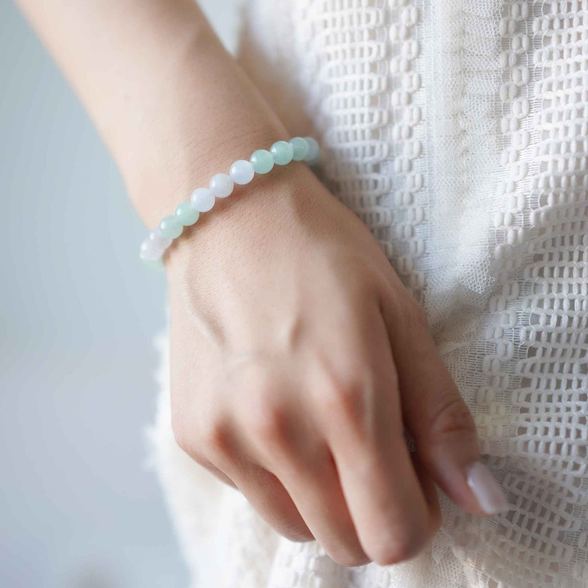Whispering Sage Multicolour Beaded Jade Bracelet
