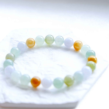Wildflower Multicolour Beaded Jade Bracelet