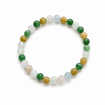 Wildflower Meadow Multicolour Beaded Jade Bracelet