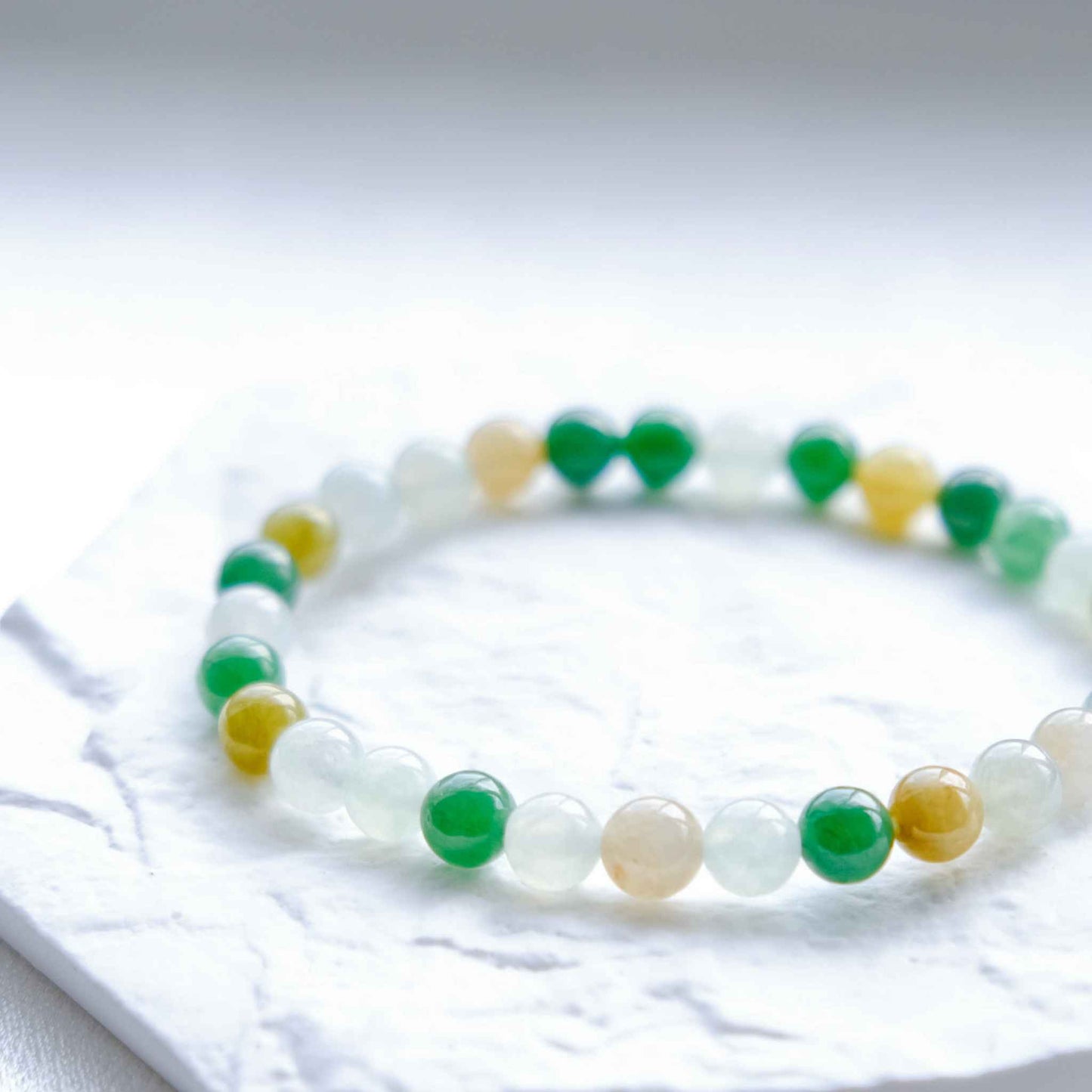 Wildflower Meadow Multicolour Beaded Jade Bracelet
