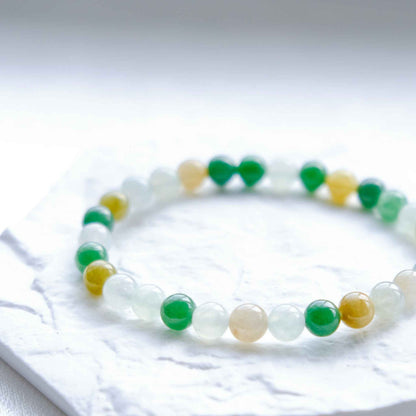 Wildflower Meadow Multicolour Beaded Jade Bracelet