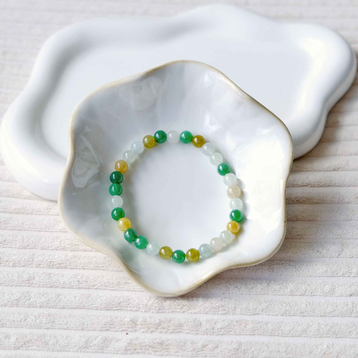 Wildflower Meadow Multicolour Beaded Jade Bracelet