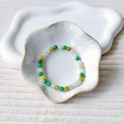 Wildflower Meadow Multicolour Beaded Jade Bracelet