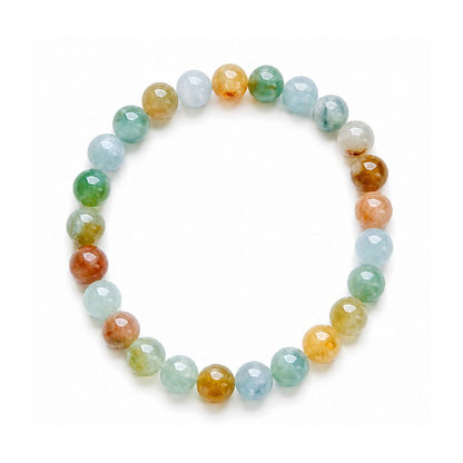 Wildflower Mosaic Multicolour Beaded Jade Bracelet