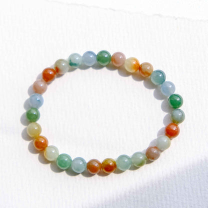 Wildflower Mosaic Multicolour Beaded Jade Bracelet