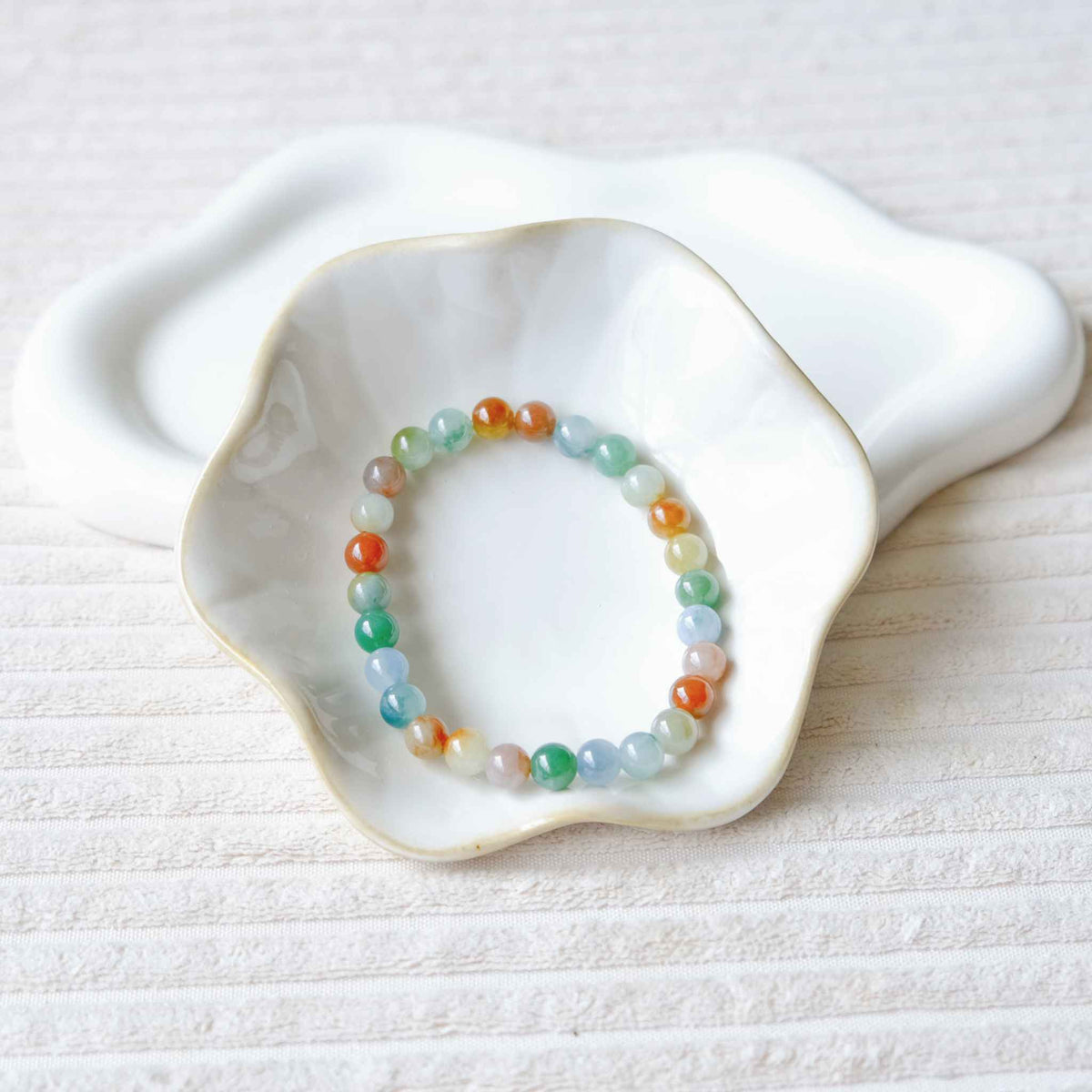Wildflower Mosaic Multicolour Beaded Jade Bracelet