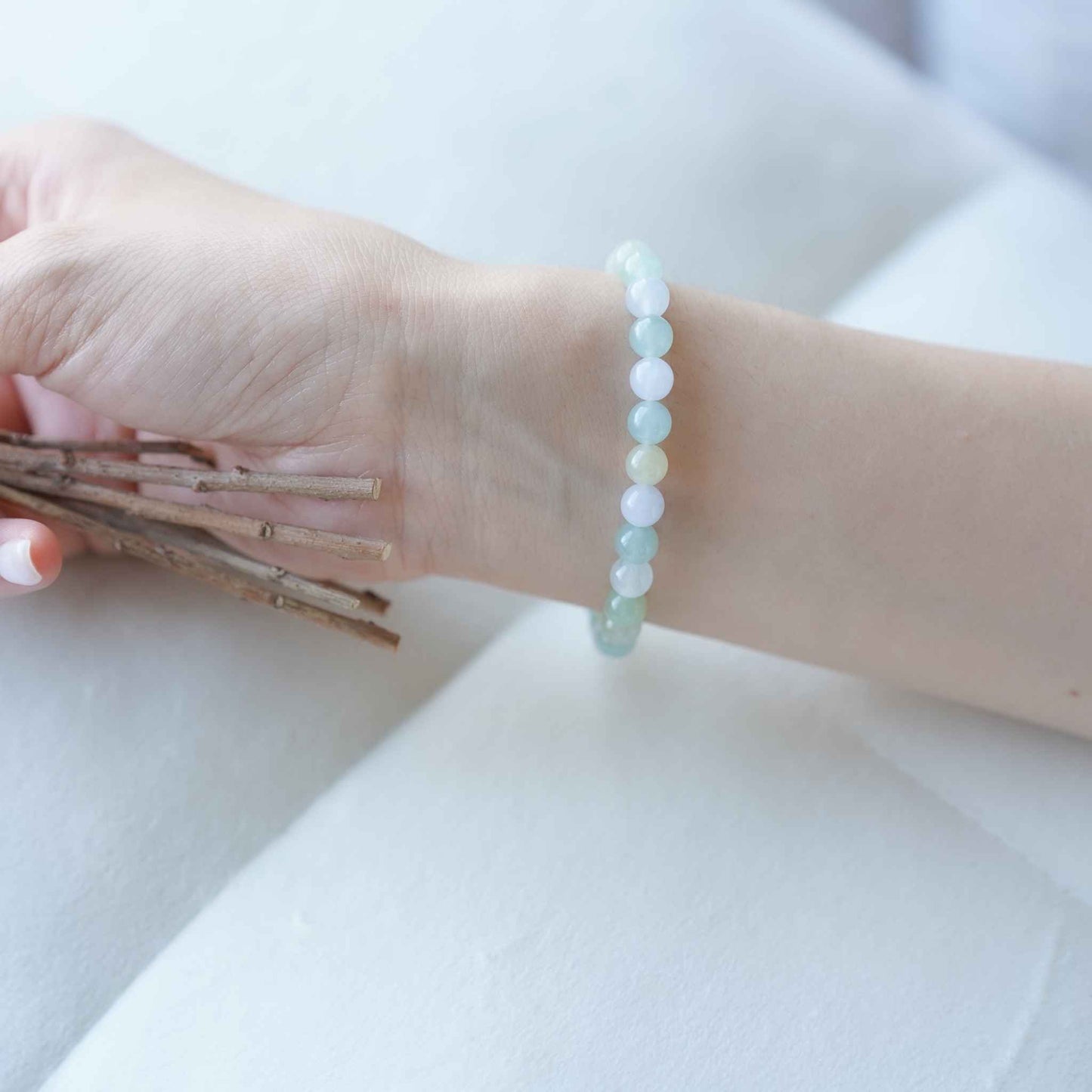 Wildflower Sky Multicolour Beaded Jade Bracelet