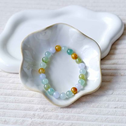 Wildflower Multicolour Beaded Jade Bracelet